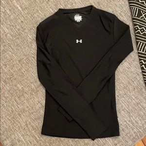 Black Under Armour long-sleeve workout top
